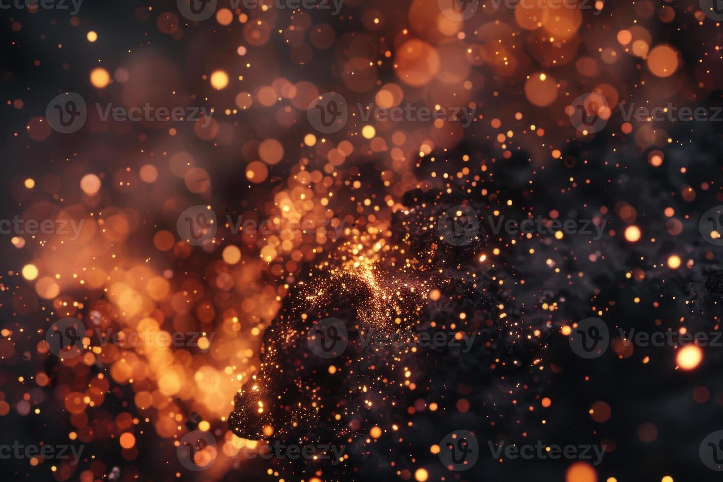 Abstract golden sparkle bokeh background photo