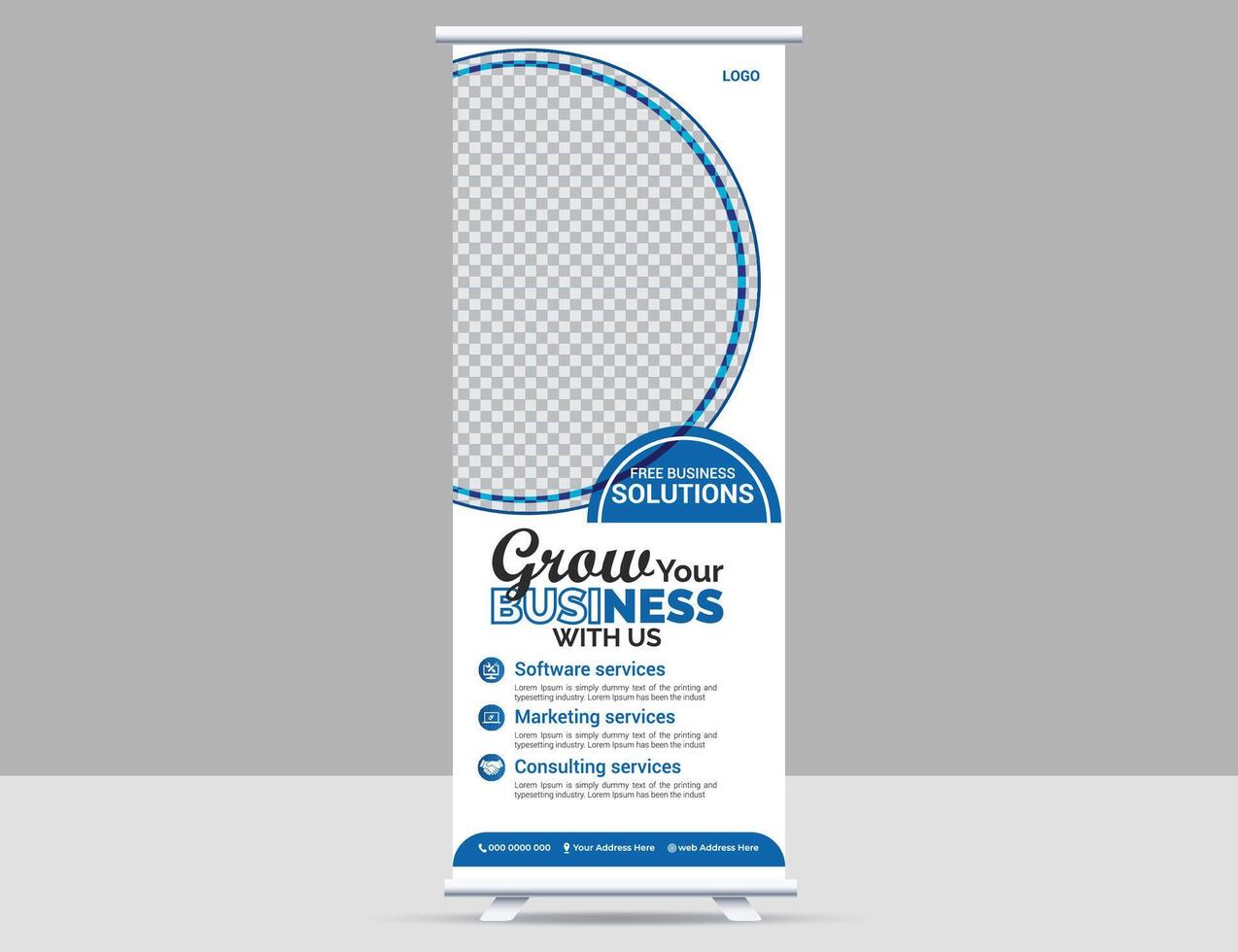 Creative and corporate roll up banner design vector