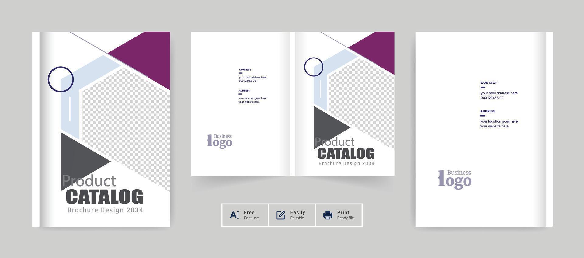 product catalog bi fold brochure cover template vector