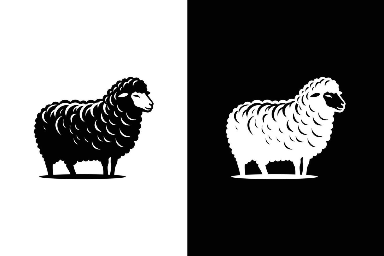 Sheep icon silhouette illustration. vector