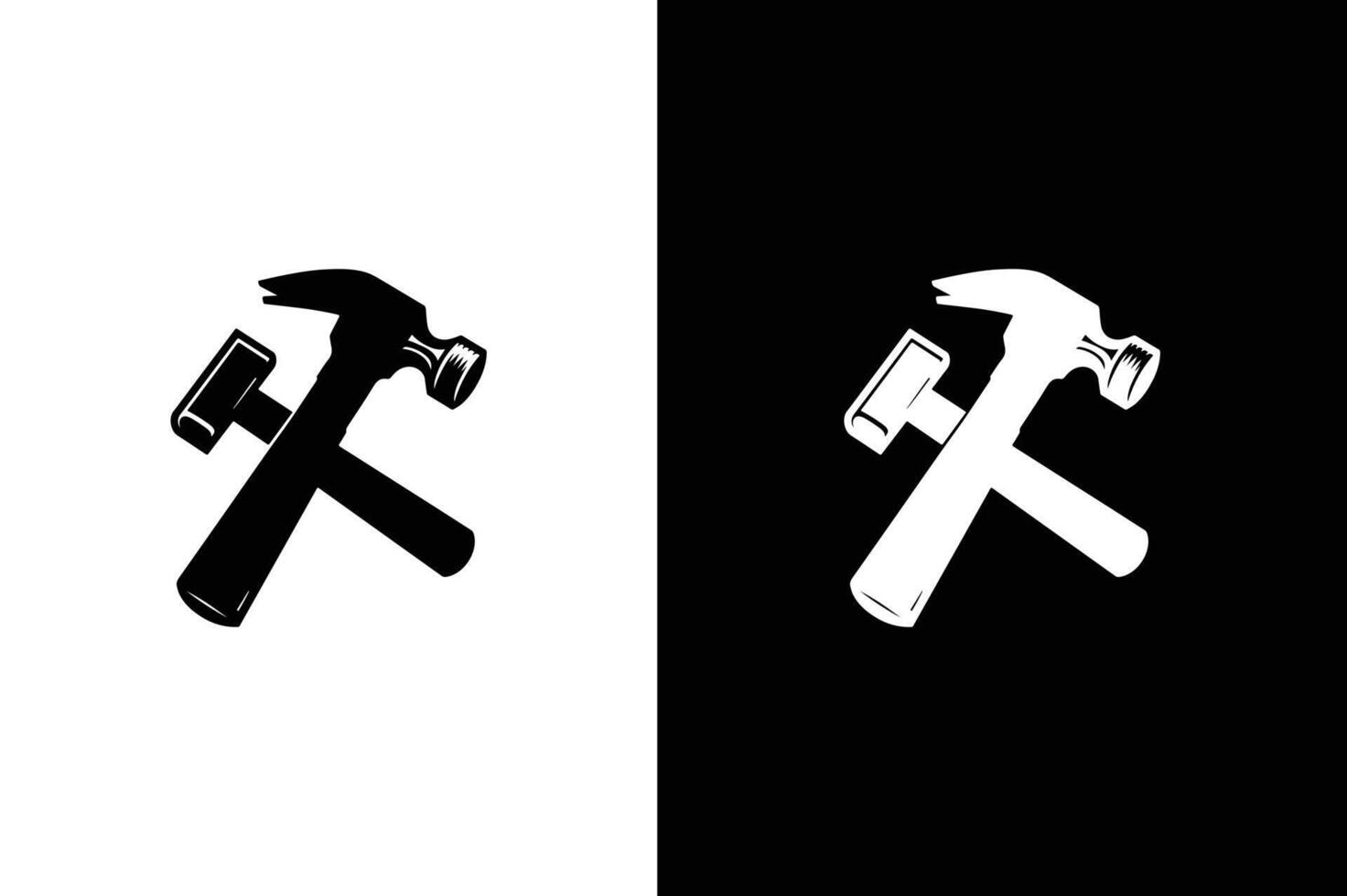 Hammer icon silhouette illustration. vector