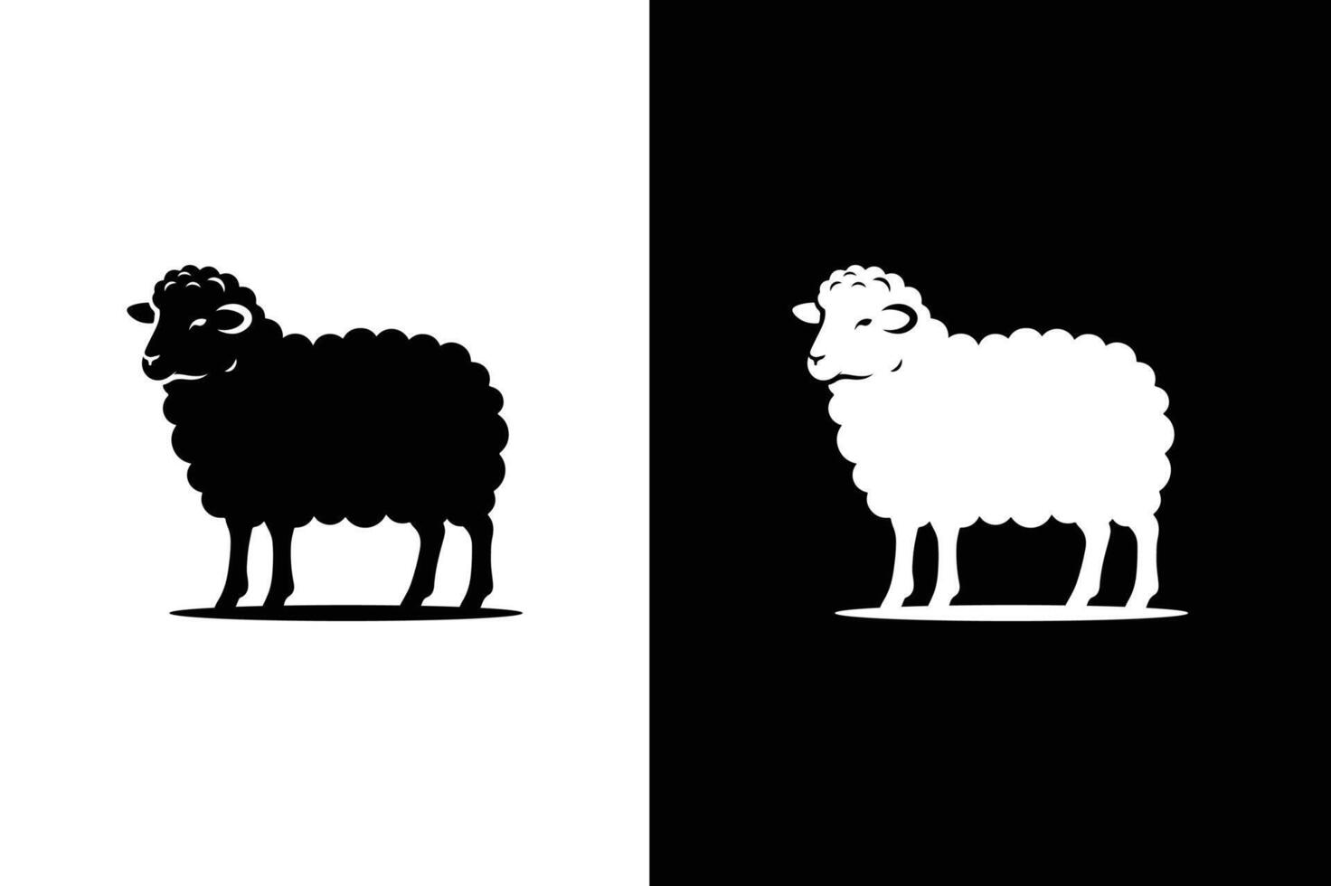 Sheep icon silhouette. Sheep logo icon template vector