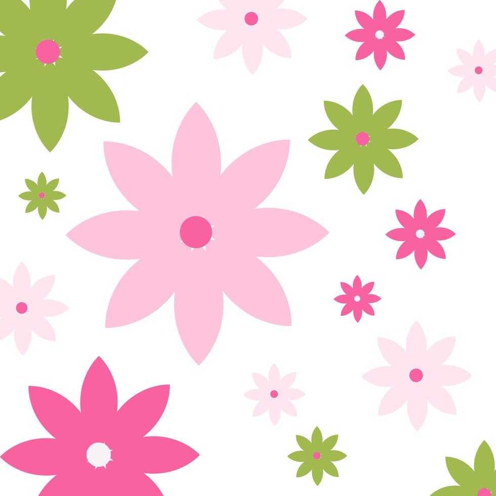 A flowers Pattern with Cute Flowers. Seamless Pattern Can Be Used for Wallpaper, Pattern Fills, Web Page Background vector