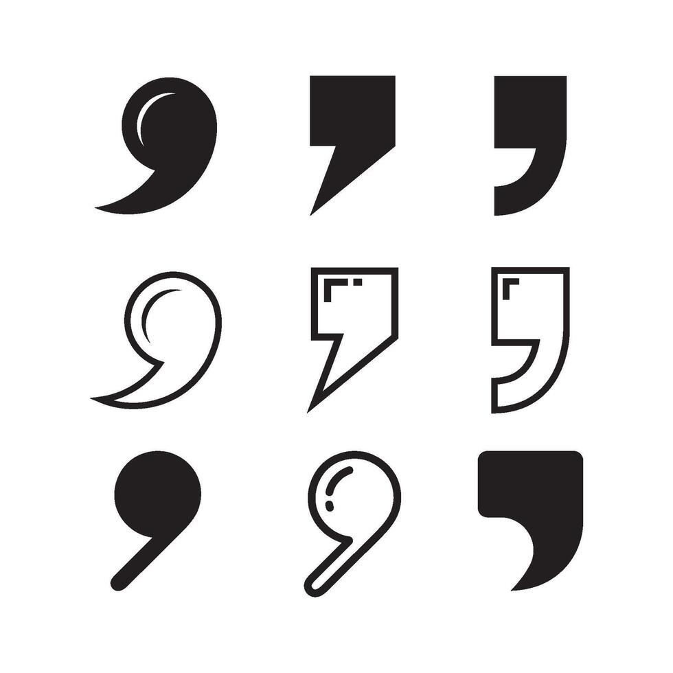 comma symbol icon vector