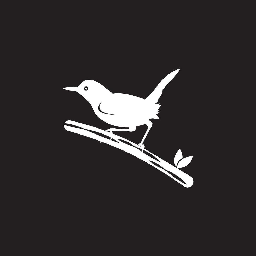 beautiful songbird silhouette icon vector