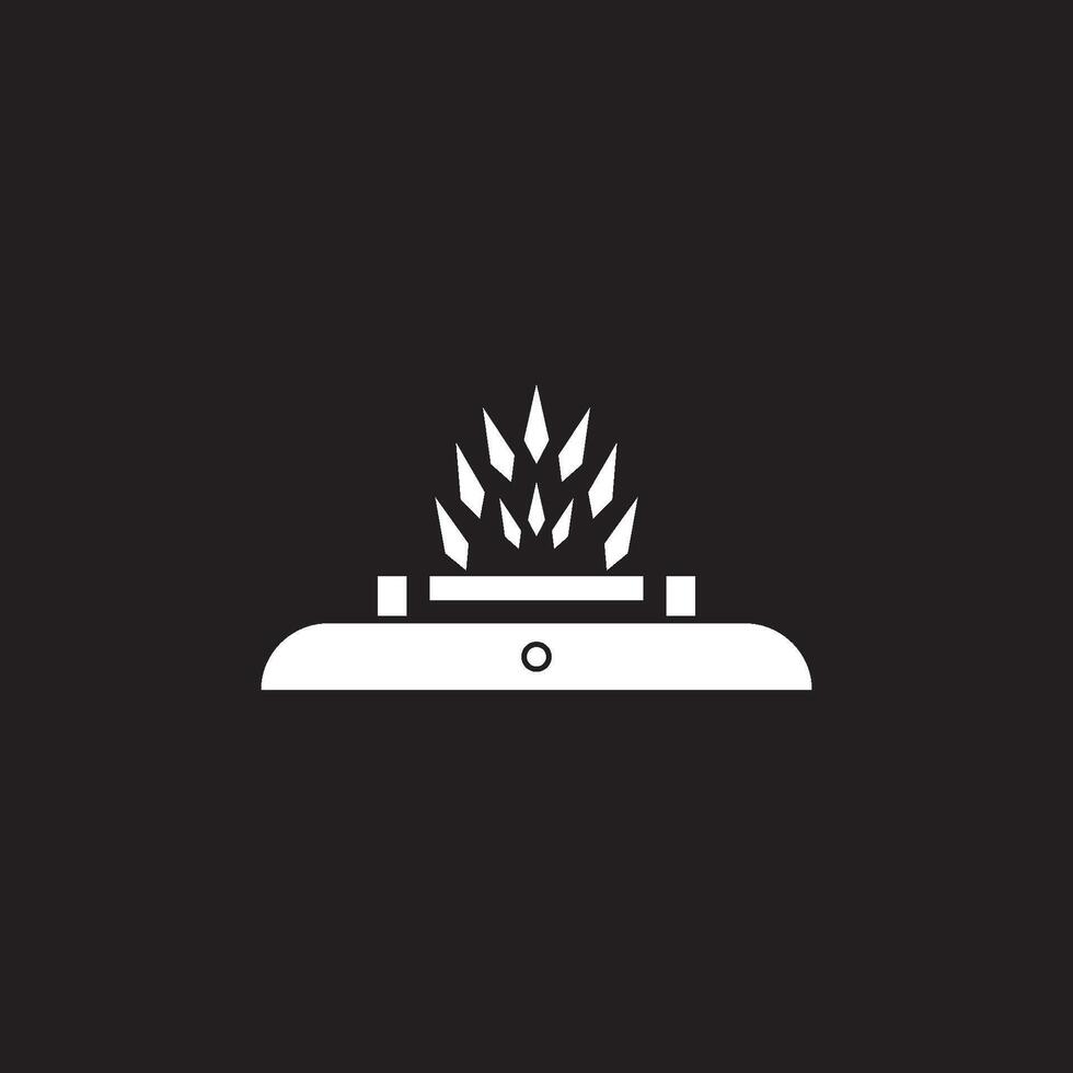 gas stove logo with perfect flame vector