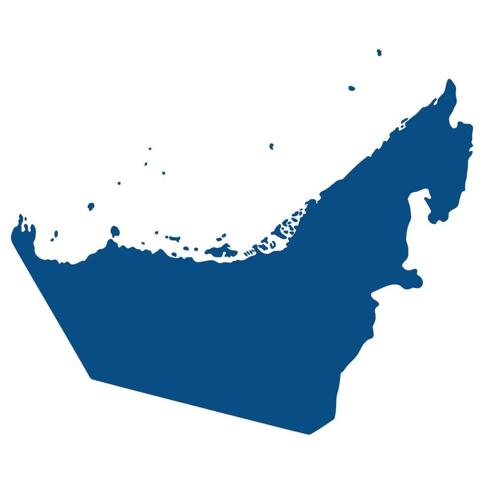 United Arab Emirates map. Map of UAE in blue color vector