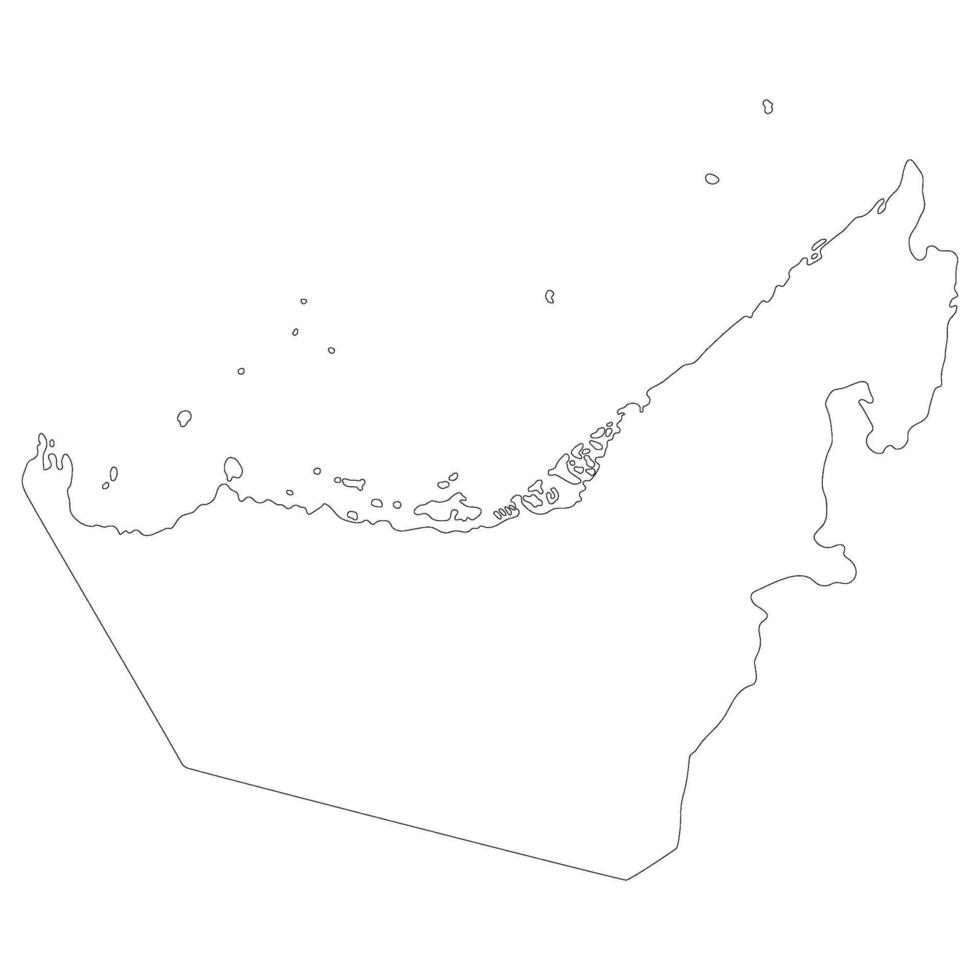 United Arab Emirates map. Map of UAE in white color vector