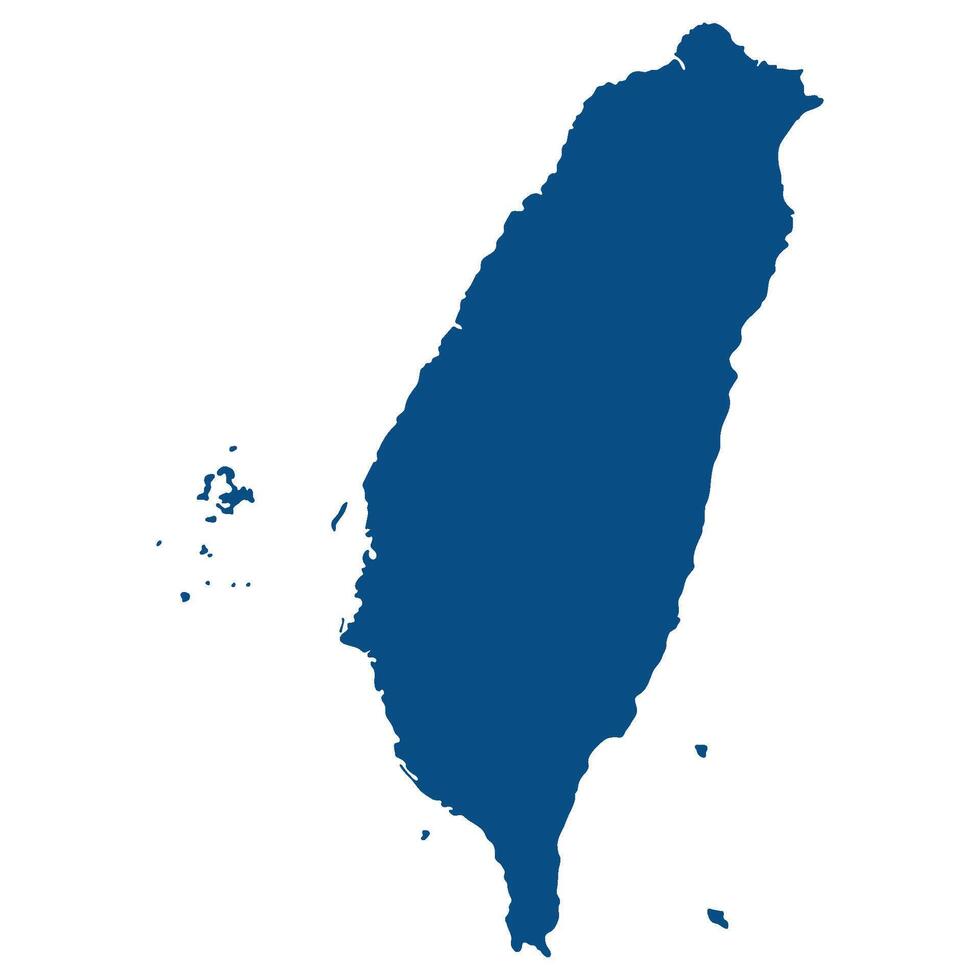Taiwan map. Map of Taipei in blue color vector