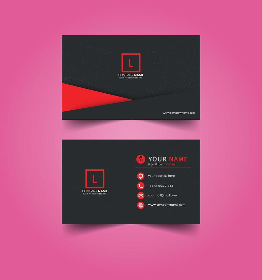 Real Estate Business Card - Corporate Black Business Card vector
