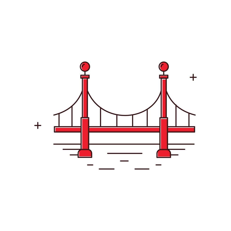Bridge, River Crossing, Bridge Structure Icon Design vector