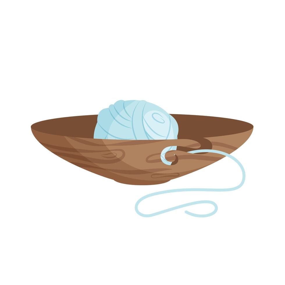 A knitting ball in a basket. vector
