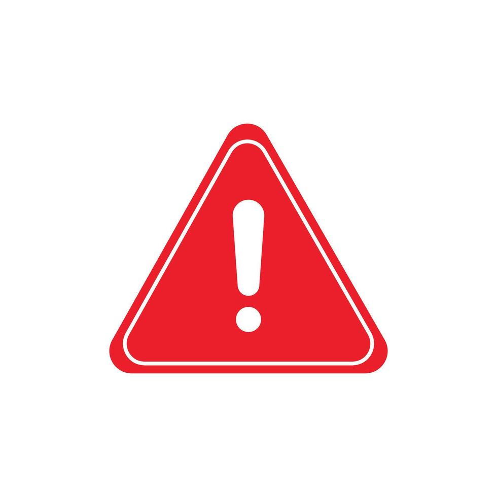 Warning icon. Red. vector
