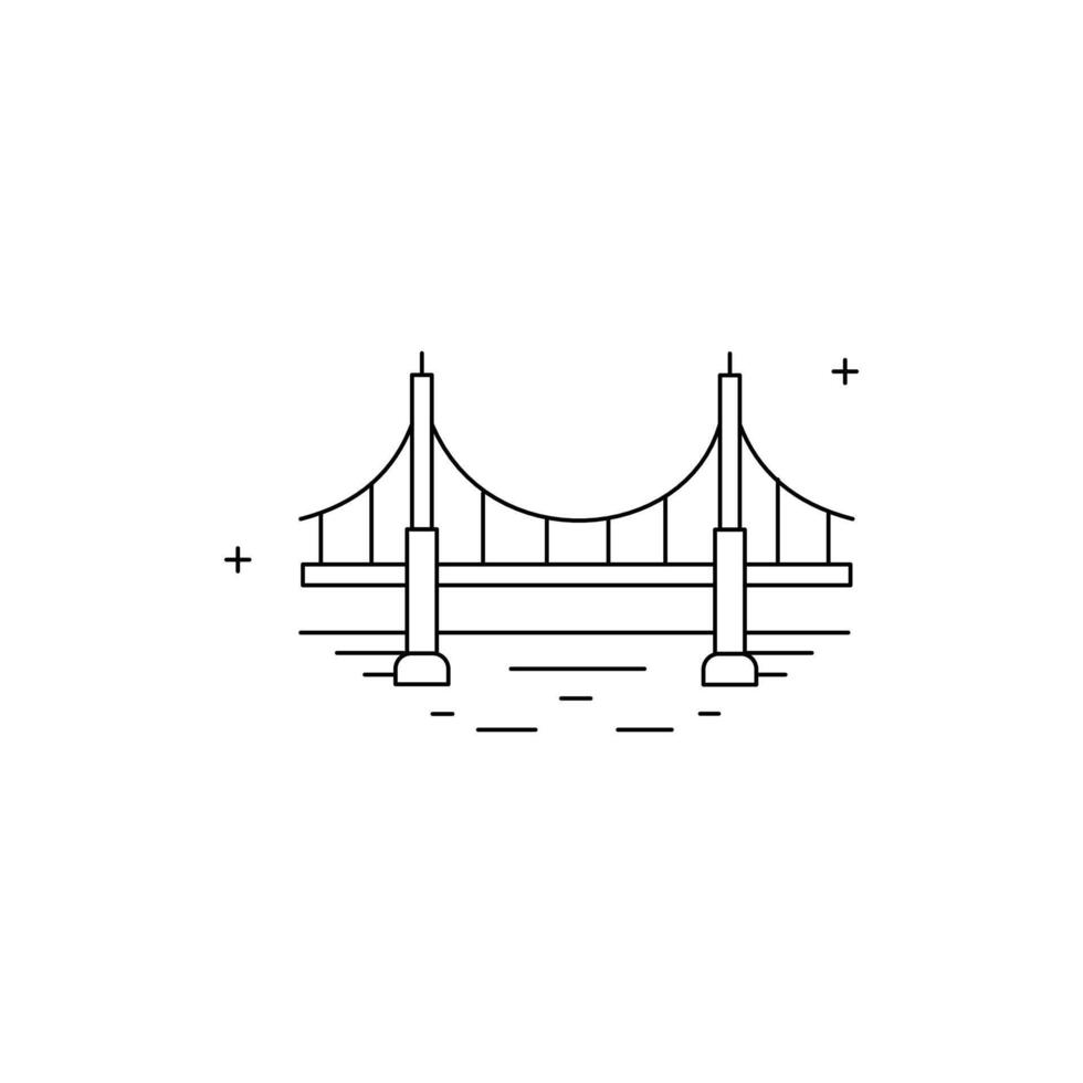 Bridge, River Crossing, Bridge Structure Icon Design vector