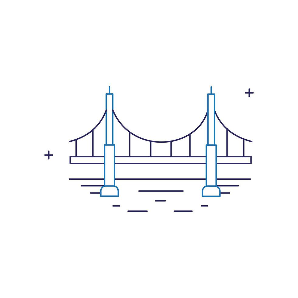 Bridge, River Crossing, Bridge Structure Icon Design vector