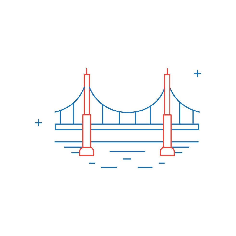 Bridge, River Crossing, Bridge Structure Icon Design vector