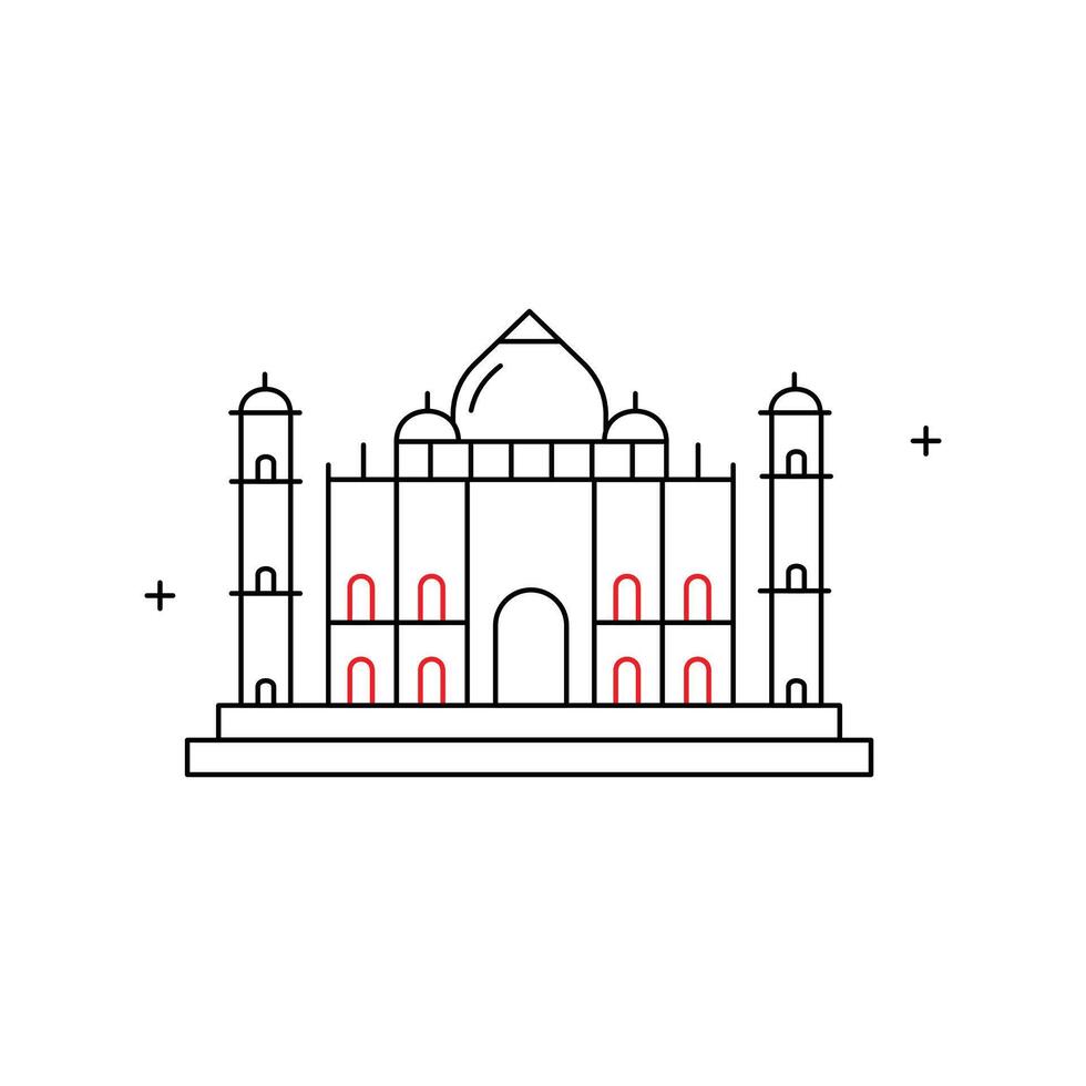 Taj Mahal Icon Design vector
