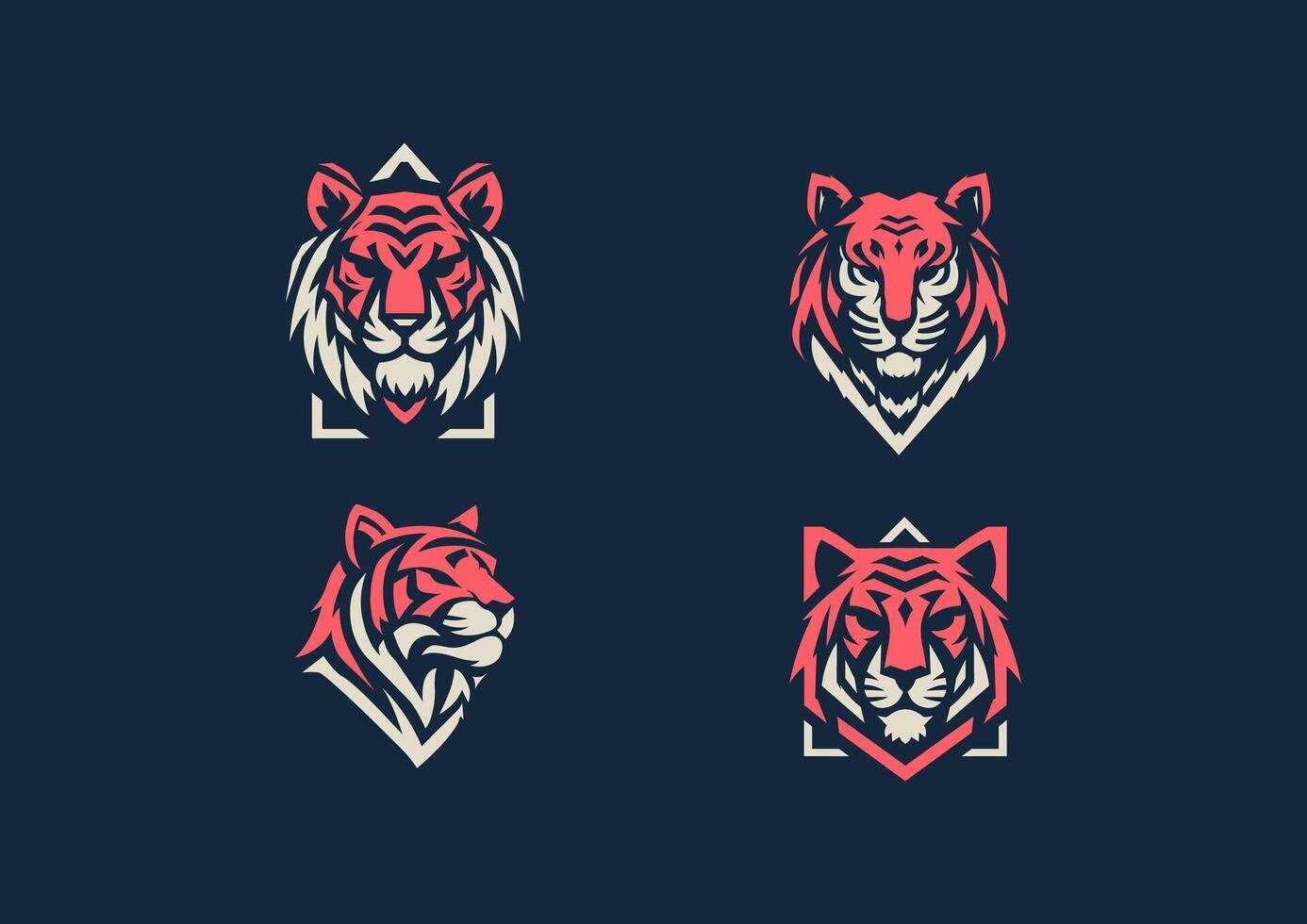 Elegant Tiger Logo Collection vector