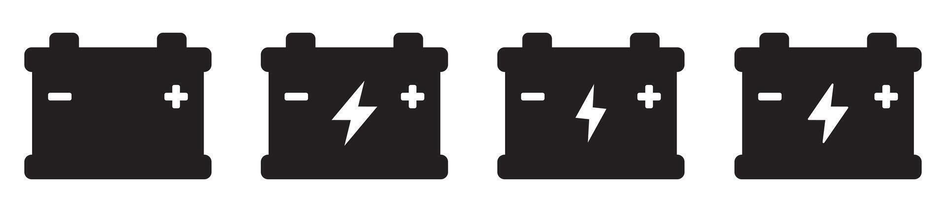 Car battery icon. Energy power accumulator. Auto battery symbols. vector