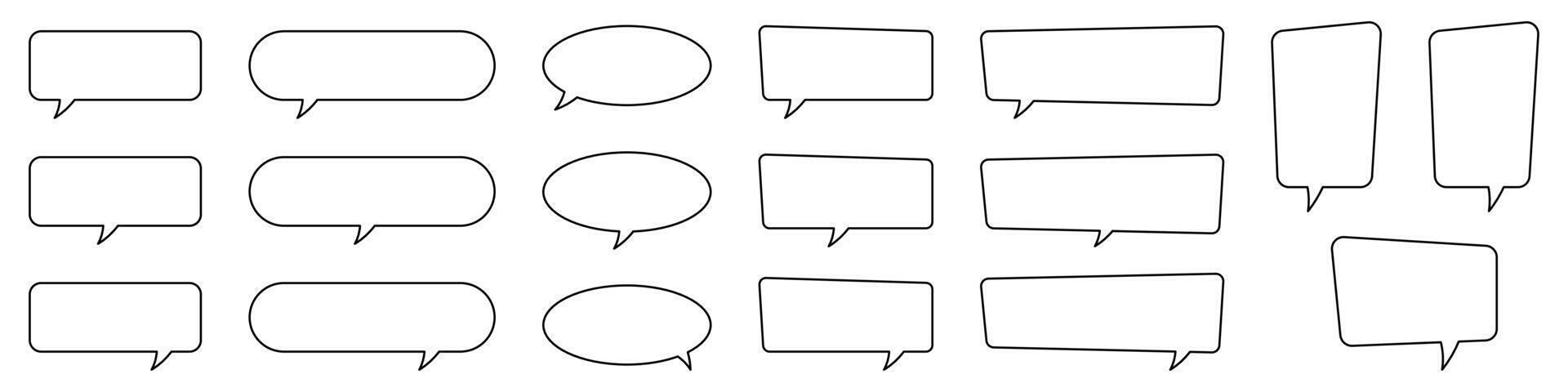 Speech bubble, speech balloon, chat bubble line art icon for apps and websites. vector
