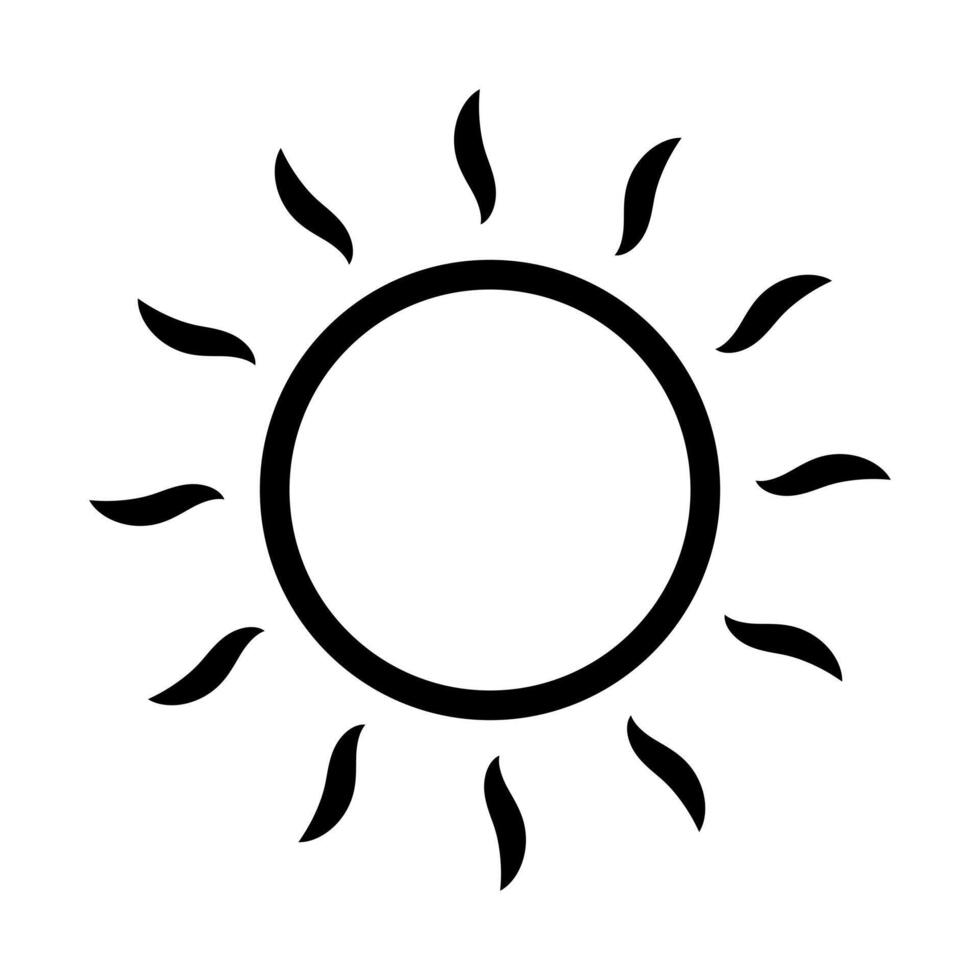 Sun icon, sun symbol isolated on white. vector