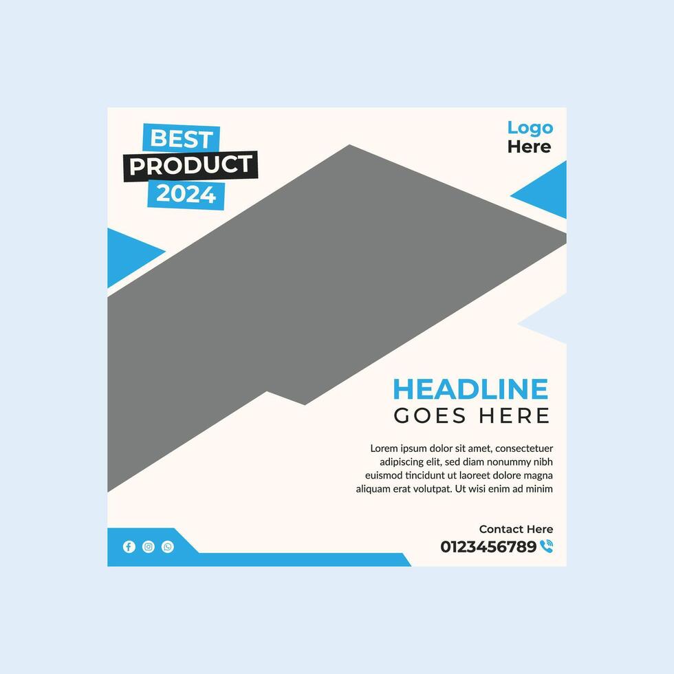 Corporate Social Media Post Design Template vector