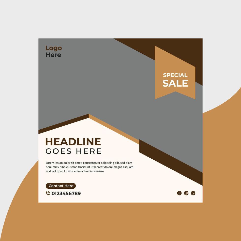 Social Media Post Design Template vector