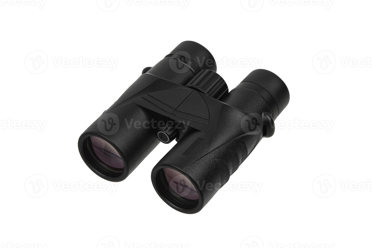 Modern binoculars isolate on white back. Surveillance device. Device for viewing at a distance. photo