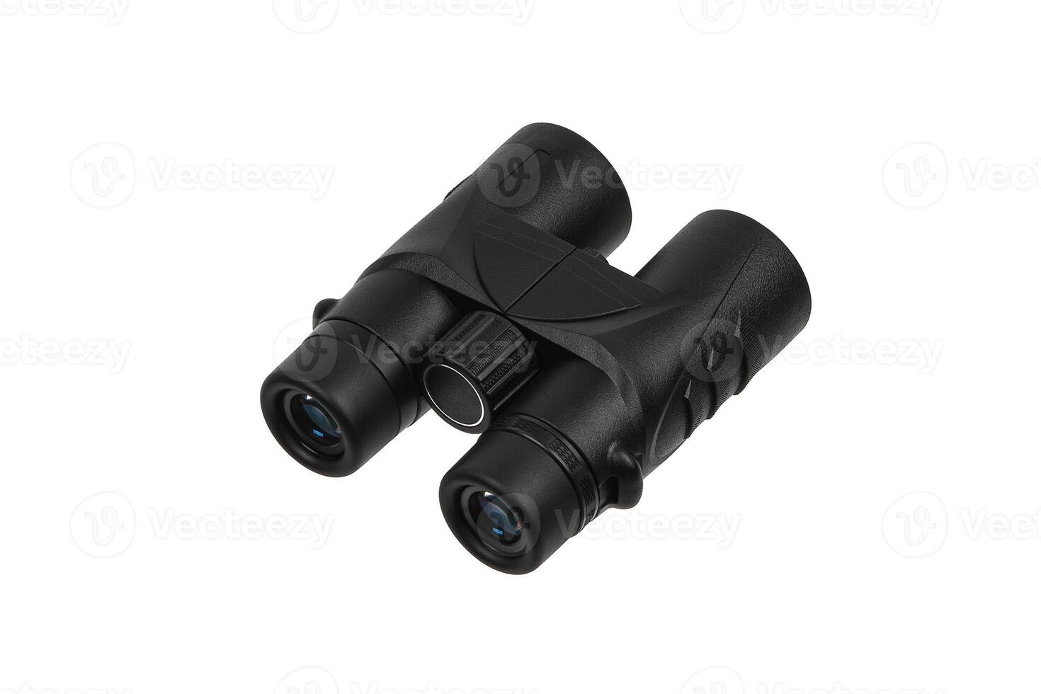 Modern binoculars isolate on white back. Surveillance device. Device for viewing at a distance. photo