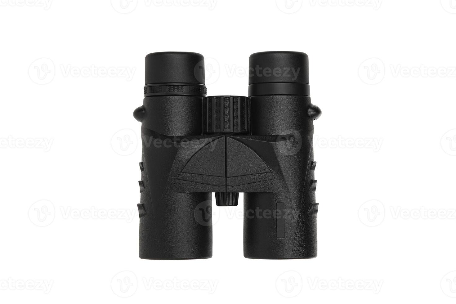 Modern binoculars isolate on white back. Surveillance device. Device for viewing at a distance. photo