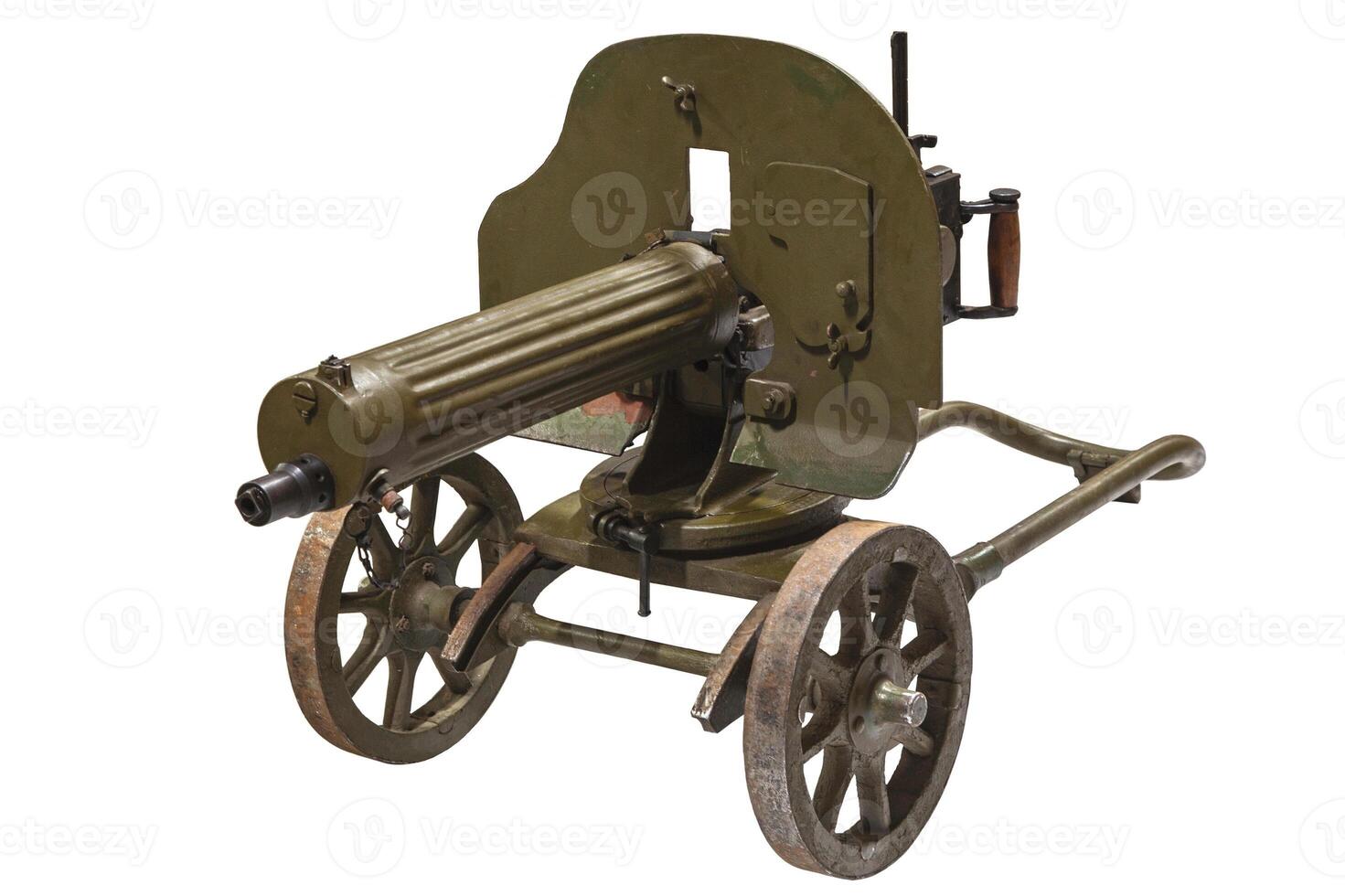 Maxim machine gun of of the first world war close up photo