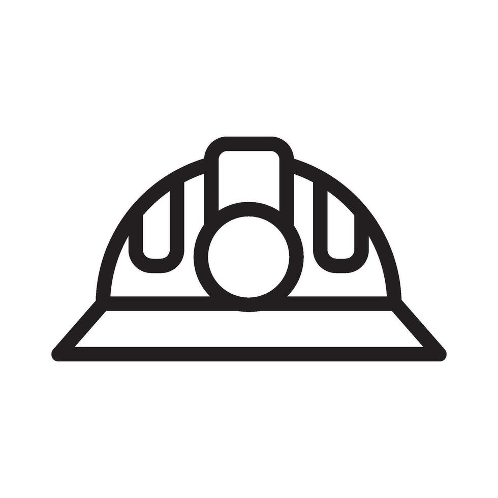 Miner helmet icon, construction helmet or safety helmet icon vector