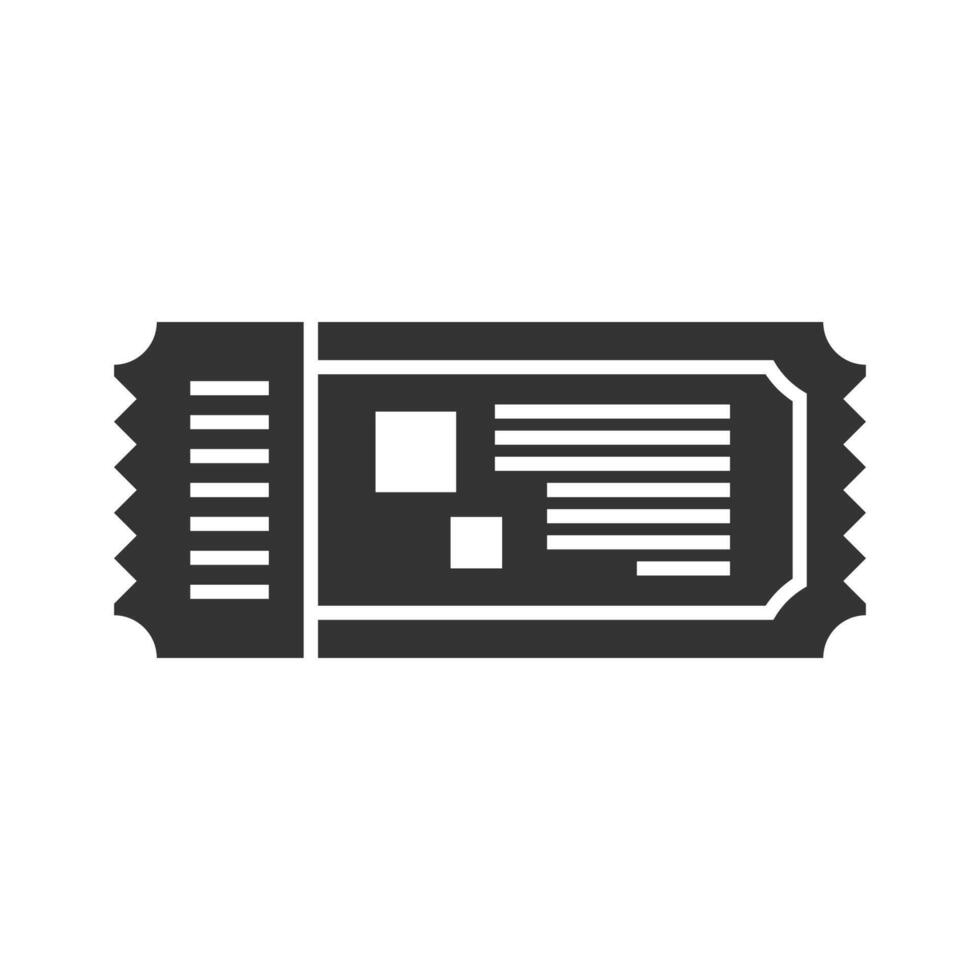 ticket icon in black and white color vector
