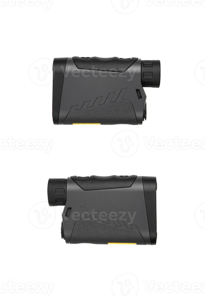 Modern electronic optical rangefinder. Portable device for measuring distance. Isolate on a white background. photo