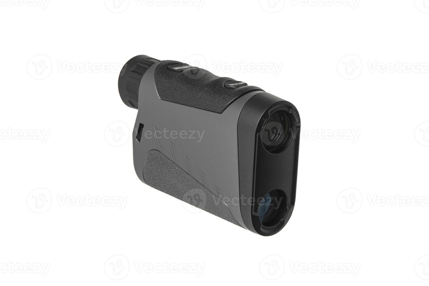 Modern electronic optical rangefinder. Portable device for measuring distance. Isolate on a white background. photo