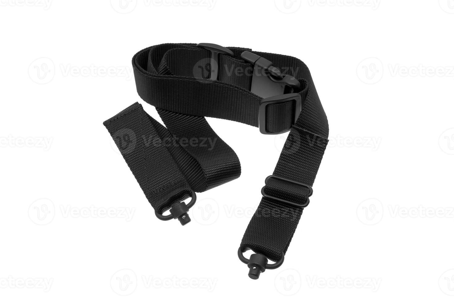Sturdy modern nylon shoulder strap. Weapon strap. Isolate on a white back photo