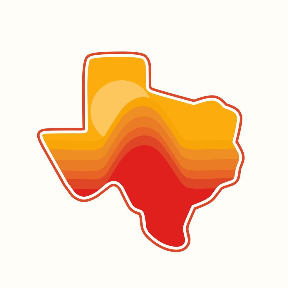 Texas Mount Desert Layer in colorful Design perfect for print, stickers, etc vector