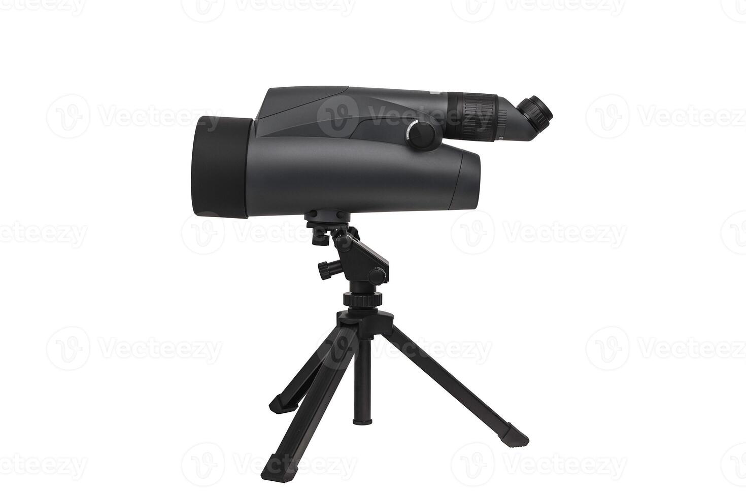 Modern telescope on a tripod isolated on white photo