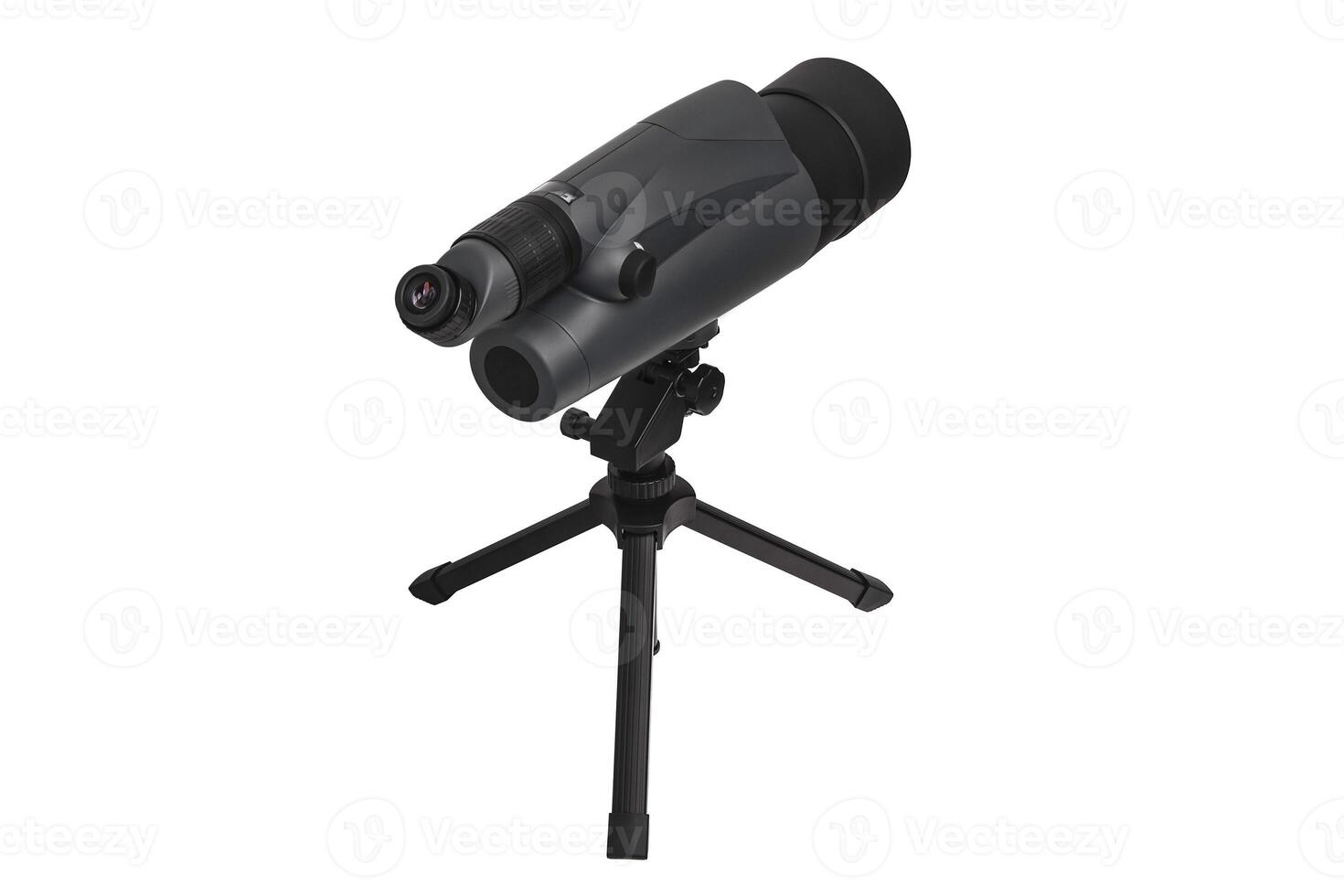 Modern telescope on a tripod isolated on white photo