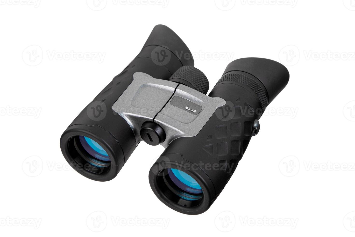 Modern binoculars. An optical instrument for observation at long distances. Isolate on a white back. photo