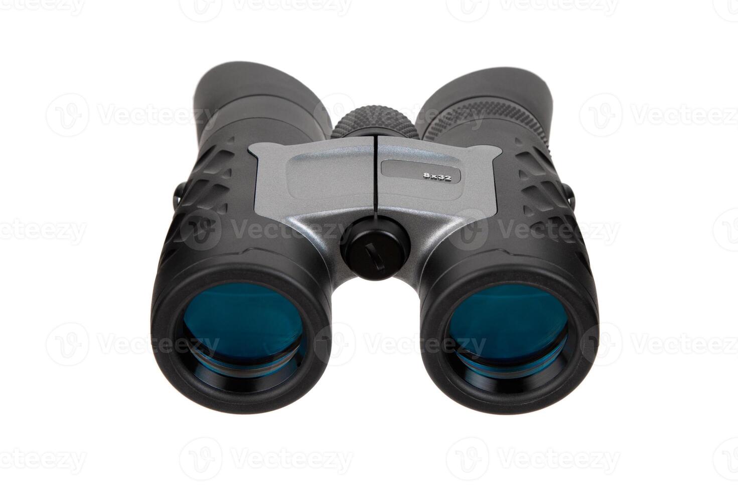 Modern binoculars. An optical instrument for observation at long distances. Isolate on a white back. photo