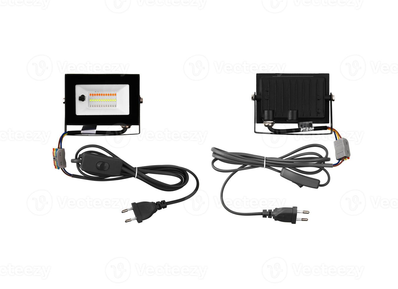 Powerful modern LED lamp with the ability to change the color of light. Isolate on a white back. photo