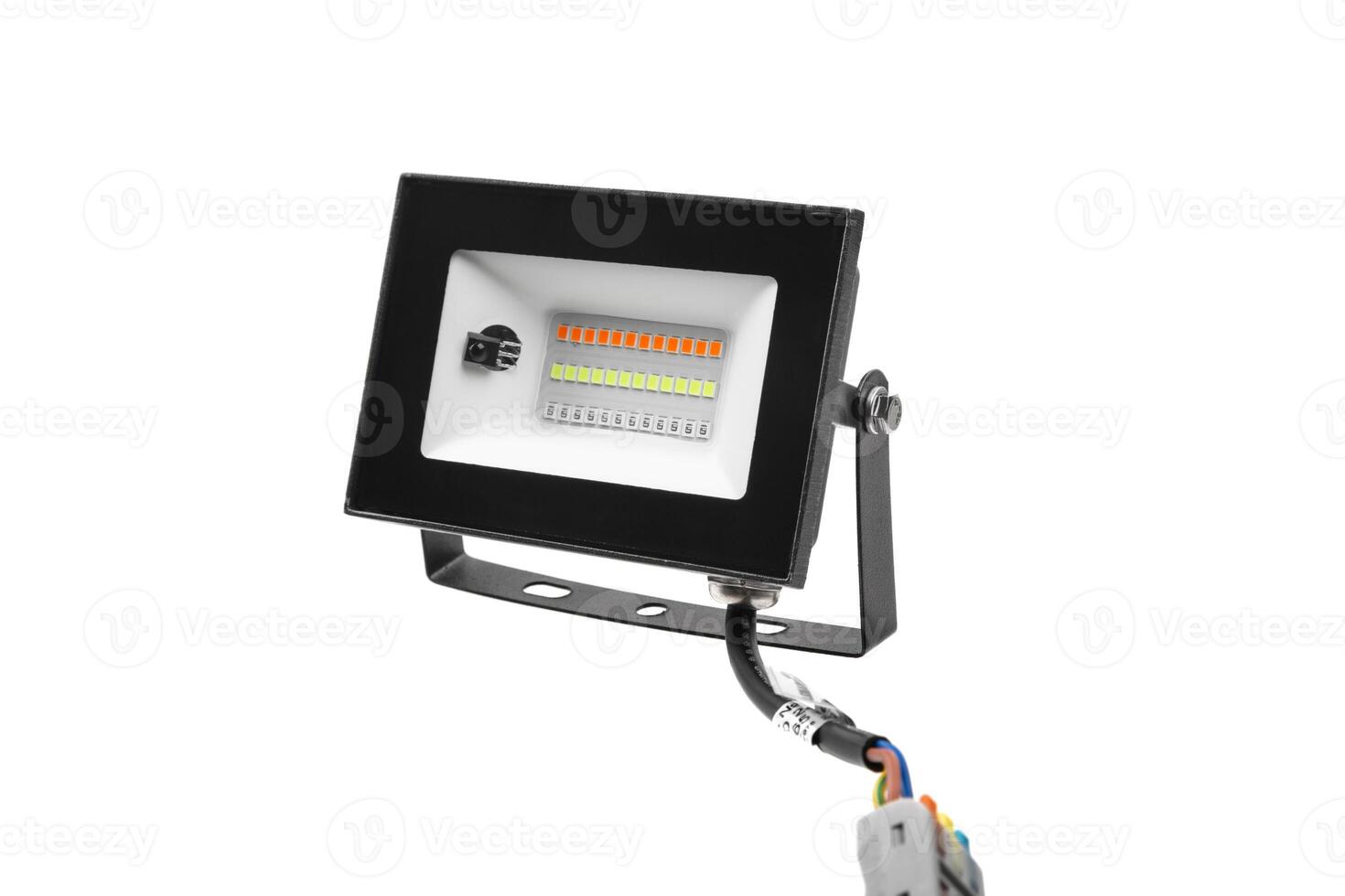 Powerful modern LED lamp with the ability to change the color of light. Isolate on a white back. photo