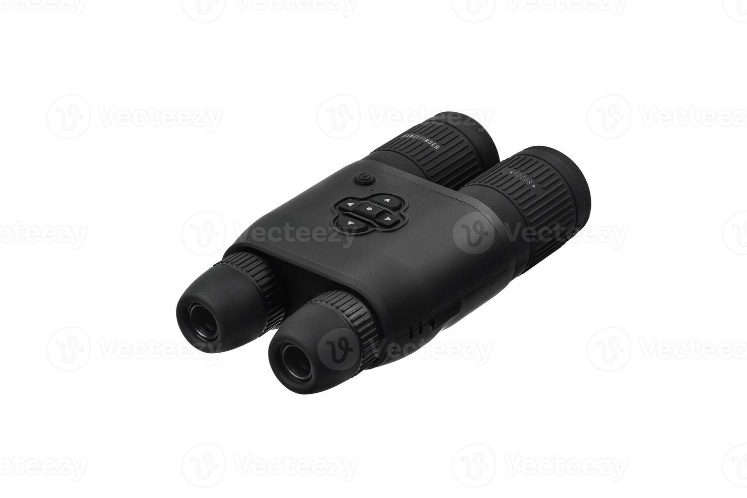 Modern binoculars isolate on white back. Surveillance device. Device for viewing at a distance. photo