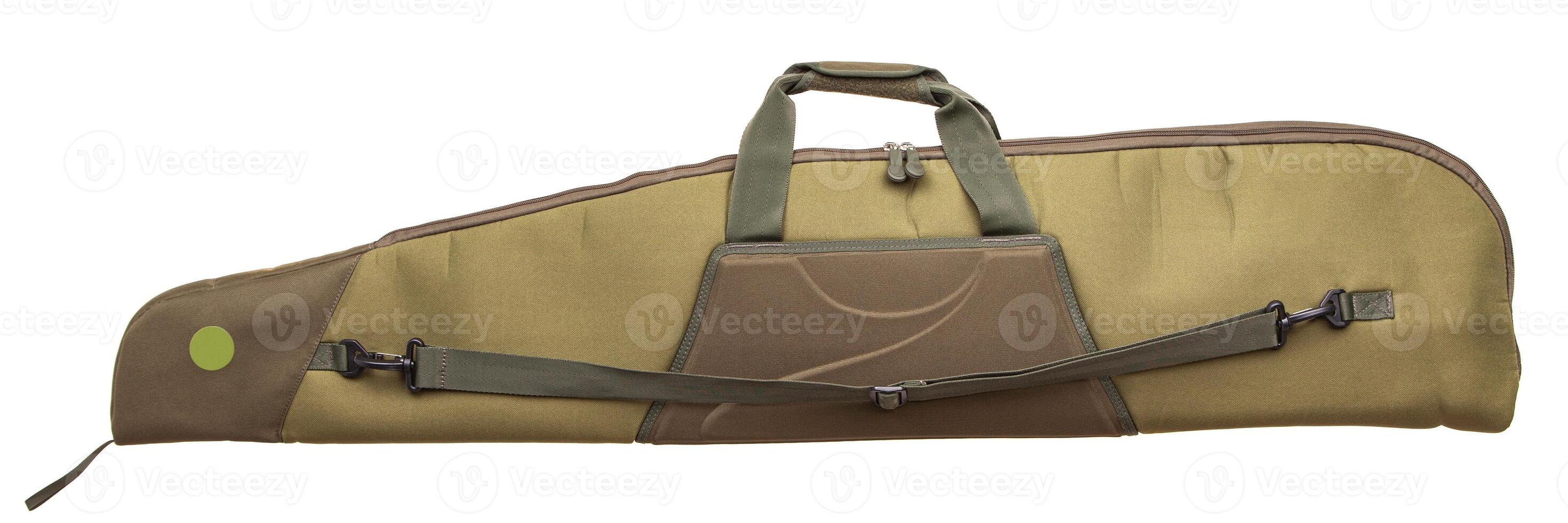 Green soft case for guns isolated for white photo