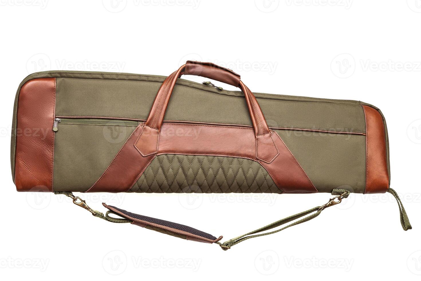 leather brown case for a gun isolated on white photo