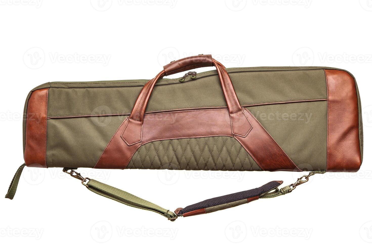 leather brown case for a gun isolated on white photo