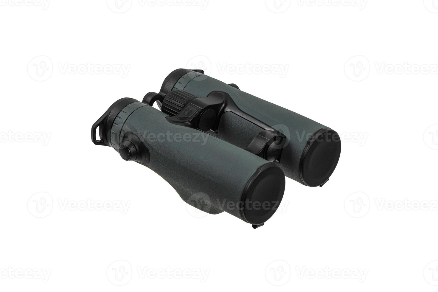 Modern binoculars. An optical instrument for observation at long distances. Isolate on a white back. photo