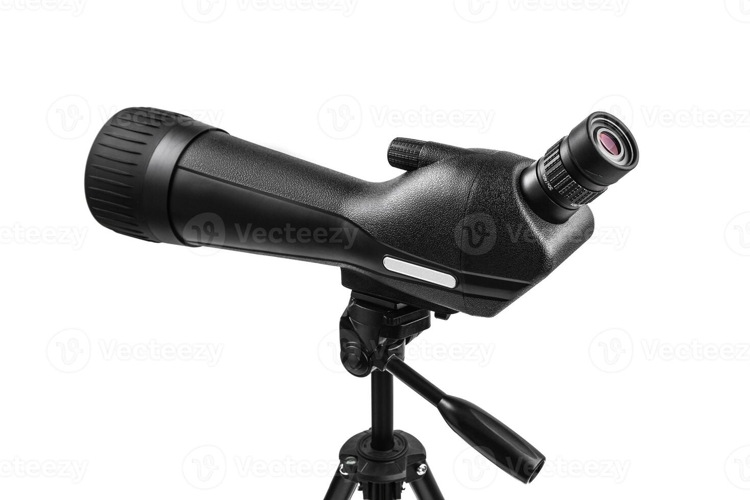 Modern telescope on a tripod isolated on white photo