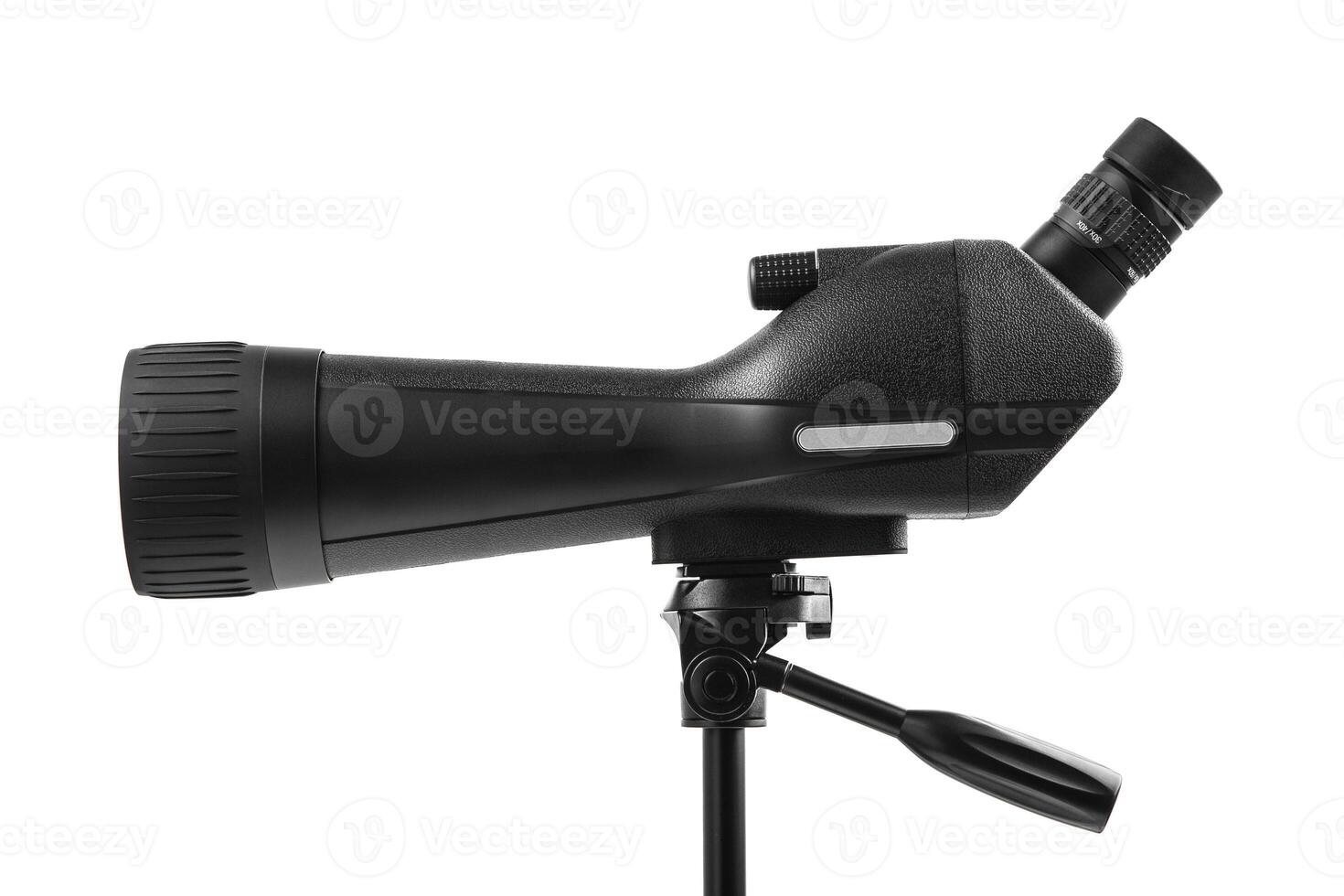 Modern telescope on a tripod isolated on white photo